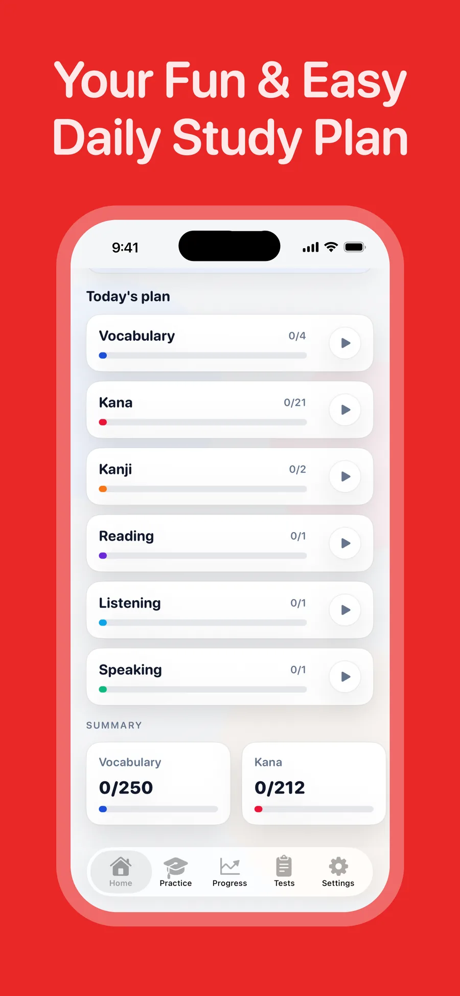 DarumaGo iPhone daily plan screen
