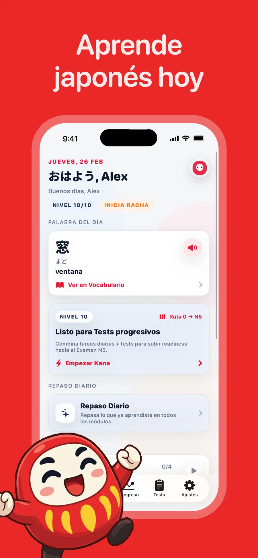 Pantalla de inicio de DarumaGo en iPhone